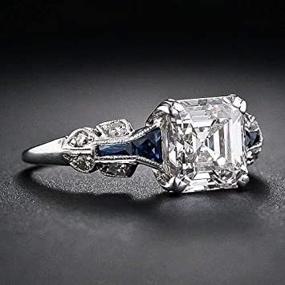 img 2 attached to 💍 MAIHAO Vintage White Topaz Ring - 2.45ct, 925 Sterling Silver, Wedding Engagement Ring - Size 6-10 (US Code 8)