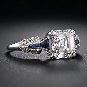 img 4 attached to 💍 MAIHAO Винтажное кольцо с белым топазом - 2,45 карата, серебро 925 пробы, обручальное кольцо - размер 6-10 (код США 8)