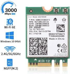 img 3 attached to 📶 REKONG Беспроводная WiFi-карта M.2 2230 с поддержкой WiFi 6E AX210NGW и BT5.2, двухдиапазонная 160МГц, 802.11ax 2x2 MU-MIMO, AX210 3000Mbps NGFF сетевая карта, улучшенная версия карты AX200NGW для ПК и ноутбуков на Windows 10, 64-бит