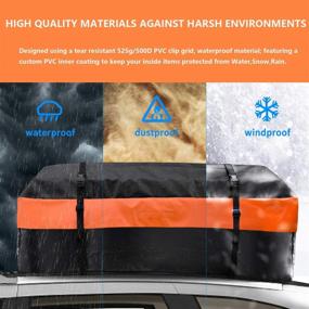 img 3 attached to 🚗 ZEPHBRA Car Rooftop Bag Cargo Carrier | 15 Cubic Feet | Waterproof | Anti-Slip Mat | 8 Reinforced Straps | 4 Door Hooks | Universal Fit for Vehicles with/Without Rack