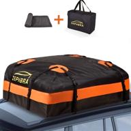 🚗 zephbra car rooftop bag cargo carrier | 15 cubic feet | waterproof | anti-slip mat | 8 reinforced straps | 4 door hooks | universal fit for vehicles with/without rack logo