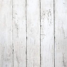 img 4 attached to 🌿 White Wood Peel and Stick Wallpaper - Removable Vintage Plank Design for Walls, Shelves, Drawers - Vinyl Film Wall Covering, Self-Adhesive Decor - 78.7" x 17.7" Roll