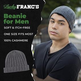 img 2 attached to 🎩 Lucky Franc's Handmade Italian Cashmere Beanie for Men - Luxury Knit Cuffed Beanie