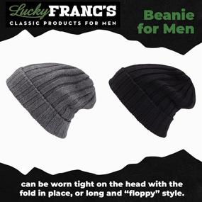 img 3 attached to 🎩 Lucky Franc's Handmade Italian Cashmere Beanie for Men - Luxury Knit Cuffed Beanie