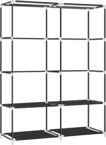 img 1 attached to 👗 Portable Wardrobe Closet Organizer - Black, YOUUD, Clothes Storage Solution