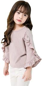 img 1 attached to 👚 Cute and Stylish Colorful Childhood Little Girls Ruffle Bat T Shirt: Perfect Autumn Princess Girl Blouses and Spring Tops