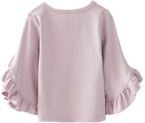 img 3 attached to 👚 Cute and Stylish Colorful Childhood Little Girls Ruffle Bat T Shirt: Perfect Autumn Princess Girl Blouses and Spring Tops