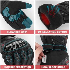 img 1 attached to Kemimoto XX-Large Waterproof Motorcycle Winter Gloves - 🧤 Touchscreen, Warm & Durable Glove for Men and Women Riders