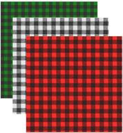 🐃 3 sheet buffalo plaid heat transfer vinyl - 12x12 fabric iron-on buffalo plaid cloth sheets, self-adhesive craft printed sheets for shirts and diy crafts logo