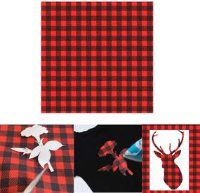 img 3 attached to 🐃 3 Sheet Buffalo Plaid Heat Transfer Vinyl - 12x12 Fabric Iron-on Buffalo Plaid Cloth Sheets, Self-Adhesive Craft Printed Sheets for Shirts and DIY Crafts