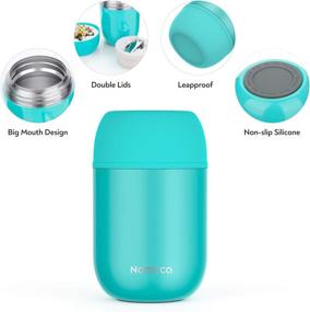 img 3 attached to Kids Lunch Box with Wide Mouth - Keep Food and Drinks Hot or Cold, 16Oz Vacuum Insulated Soup Bowl with Spoon, Nomeca Stainless Steel Food Flask for School, Office, and Outdoor Activities, Teal