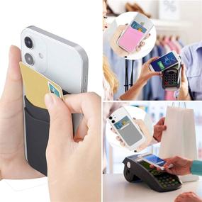 img 3 attached to 📱 Silicon Phone Wallet Stick-On Card Holder for Back of iPhone, Samsung Galaxy, and Any Smartphone - Credit Card Compatible