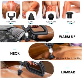 img 3 attached to 💆 KINGWORK Portable Deep Tissue Massage Gun: 3 Speeds, 5 Heads for Athletes - Back, Neck, Shoulder, Arms, Leg, Cellulite. Super Quiet Motor.