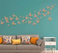 img 1 attached to 🦋 Gold 3D Butterfly Wall Stickers - Set of 48, 4 Styles, 3 Sizes - Removable Metallic Room Decals for Kids Bedroom, Nursery, Classroom, Party, Wedding Decor - DIY Gift review by Jessica Lewis