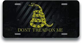 img 4 attached to 🐍 Gadsden Flag Don't Tread On Me Black License Plate Tag, Novelty Metal - UV Printed, 6x12 Inches, Car Truck RV Trailer Wall Shop Man Cave, VLP502