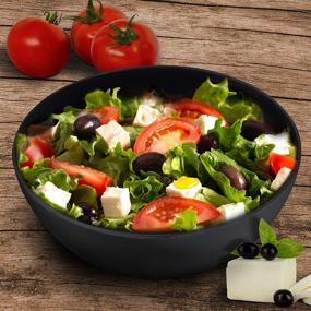 img 1 attached to Convenient & Durable Melamine Salad Bowl Lid for Easy Storage