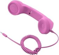 cellcase vintage retro 3.5mm telephone handset receiver for iphone ipad mobile phones - pink logo