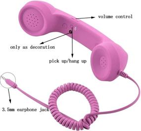 img 1 attached to CellCase Vintage Retro 3.5mm Telephone Handset Receiver for iPhone iPad Mobile Phones - Pink