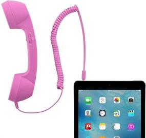 img 2 attached to CellCase Vintage Retro 3.5mm Telephone Handset Receiver for iPhone iPad Mobile Phones - Pink