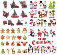 christmas iron on stickers xmas patches santa claus decals snowman deer christmas hat christmas tree bell penguin pickup gloves heat transfer appliques for diy clothing decor 4pcs logo