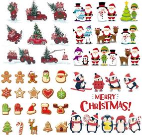 img 4 attached to Christmas Iron On Stickers Xmas Patches Santa Claus Decals Snowman Deer Christmas Hat Christmas Tree Bell Penguin Pickup Gloves Heat Transfer Appliques for DIY Clothing Decor 4Pcs