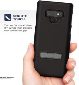 img 1 attached to 📱 Encased Belt Case for Samsung Galaxy Note 9: Ultra Slim Combo with Metal Kickstand & Holster Clip - Sleek Black Design