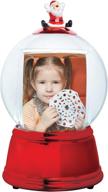 🎅 glistening santa photo snow globe: captivating red holiday keepsake логотип