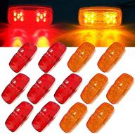 🚦 13шт янтарно-красный маркерный фонарь для прицепа 10led двойная метка "глаз быка" маяк тигрового глаза лампа 4x2 прямоугольные светодиодные индикаторы светильники для поверхностного монтажа rv кемпер грузовики, 2 провода: популярные маркерные огни для прицепов для увеличения безопасности и видимости логотип