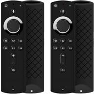 🔥 2 pack silicone protective case covers for fire tv stick 2020 and fire tv stick 4k remote - auswaur remote sleeve cases for fire tv stick (2nd gen) and fire tv (3rd gen) remote control - black logo