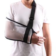 mesh arm shoulder sling: ultimate post-rotator cuff surgery support for men and women, white логотип