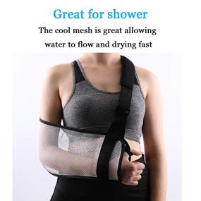 img 2 attached to Mesh Arm Shoulder Sling: Ultimate Post-Rotator Cuff Surgery Support for Men and Women, White