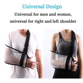 img 3 attached to Mesh Arm Shoulder Sling: Ultimate Post-Rotator Cuff Surgery Support for Men and Women, White