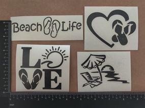 img 3 attached to Beach Life Decals Pack Umbrella Exterior Accessories and Bumper Stickers, Decals & Magnets