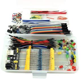 img 3 attached to 🔌 HJ Garden Electronic Component Assorted Kit: Breadboard, Jumper, Power Module, Resistor, Capacitor, LED, Switch - Pack of 458pcs for Arduino, Raspberry Pi, STM32 & more!