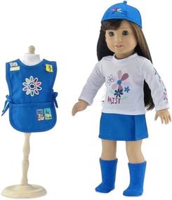 img 1 attached to 👗 Scout-Inspired Doll Clothes with Embroidered Details