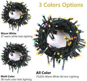 img 3 attached to 🎄 Premium 35ft Battery Operated Christmas Tree Lights with Remote and Timer - 75 LEDs - Outdoor String Lights in 3 Colors - 9 Modes - Over 200 Hours of Multicolor Long-Lasting Magic!