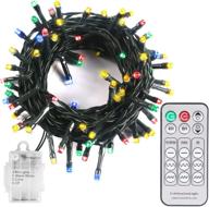 🎄 premium 35ft battery operated christmas tree lights with remote and timer - 75 leds - outdoor string lights in 3 colors - 9 modes - over 200 hours of multicolor long-lasting magic! logo