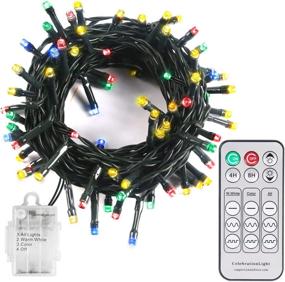 img 4 attached to 🎄 Premium 35ft Battery Operated Christmas Tree Lights with Remote and Timer - 75 LEDs - Outdoor String Lights in 3 Colors - 9 Modes - Over 200 Hours of Multicolor Long-Lasting Magic!