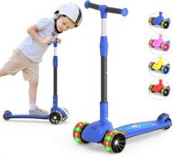 adjustable lean-to-steer 3-wheeled scooter for kids, led light-up pu wheel, foldable seat, sit or stand ride with brake - ideal for boys & girls aged 2-12 years old logo