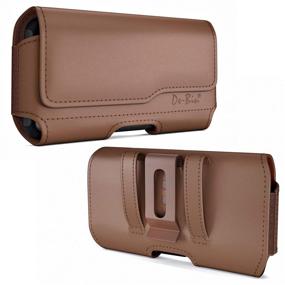 img 4 attached to 📱 Brown De-Bin Belt Holster for iPhone SE 2020/6/6s/7/8 - iPhone 7/8 Phone Pouch Holster with Belt Clip, Compatible with Thick Cases