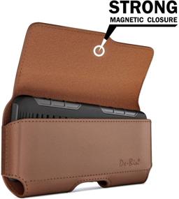 img 1 attached to 📱 Brown De-Bin Belt Holster for iPhone SE 2020/6/6s/7/8 - iPhone 7/8 Phone Pouch Holster with Belt Clip, Compatible with Thick Cases