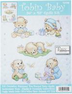 🐻 tobin t21705 baby bears quilt stamped cross stitch kit, 34x43 inches - enhancing seo logo