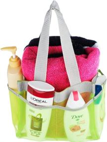 img 1 attached to 🚿 YaeloDesign Green Shower Caddy: Portable Bathroom Mesh Tote with 7 Storage Compartments - Organize Your Essentials