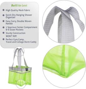 img 2 attached to 🚿 YaeloDesign Green Shower Caddy: Portable Bathroom Mesh Tote with 7 Storage Compartments - Organize Your Essentials