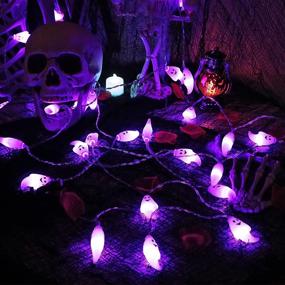 img 1 attached to 👻 Spooky Delight: JMEXSUSS 30 LED Halloween Battery Operated Ghost String Lights for Indoor/Outdoor Halloween Decorations