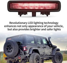 img 2 attached to 🔴 FIERYRED 3rd Brake Light for Jeep Wrangler JL (2018-2020) | Smoked High Mount Waterproof Stop Light