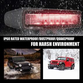 img 1 attached to 🔴 FIERYRED 3rd Brake Light for Jeep Wrangler JL (2018-2020) | Smoked High Mount Waterproof Stop Light