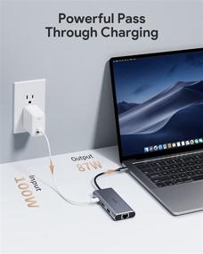 img 2 attached to 💻 Aglaia 6-in-1 USB C Hub with 100W Power Delivery, Gigabit Ethernet, 4K HDMI, 3 USB 3.0 Ports - Portable for MacBook Pro/Air, iPad Pro, XPS and More Type C Devices