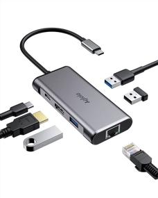 img 4 attached to 💻 Aglaia 6-in-1 USB C Hub with 100W Power Delivery, Gigabit Ethernet, 4K HDMI, 3 USB 3.0 Ports - Portable for MacBook Pro/Air, iPad Pro, XPS and More Type C Devices
