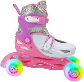 img 3 attached to 🛼 Adjustable Inline Skates for Kids with Light-up Wheels | Quad Roller Skates | Outdoor Blades Roller Skates for Girls and Boys - LIKU 4-in-1